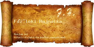 Füleki Hajnalka névjegykártya
